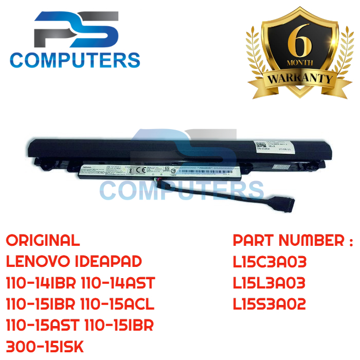 BATTERY BATERAI BATRE LENOVO IDEAPAD 110-14IBR L15C3A03 ORIGINAL