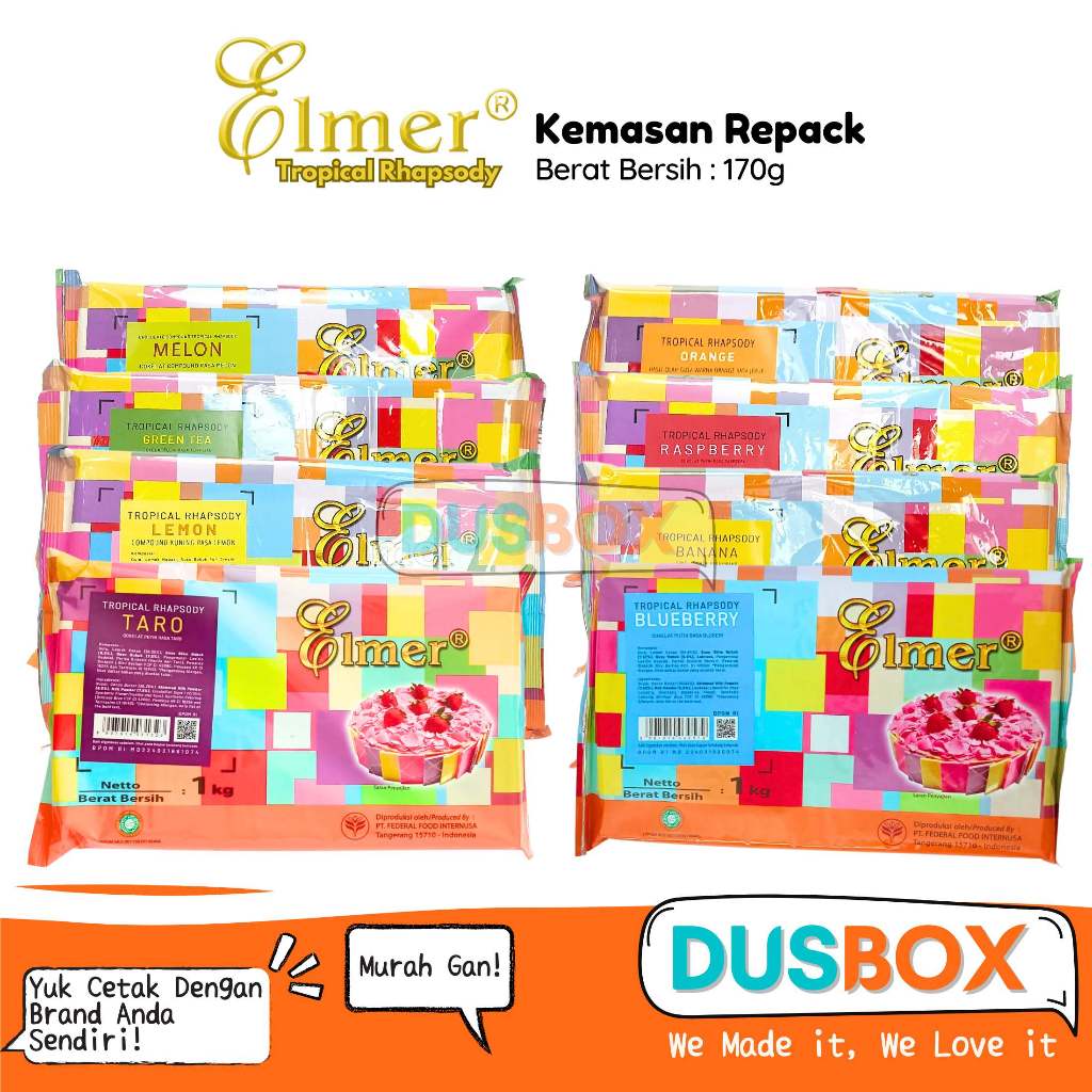 

Elmer Tropical Rhapsody Repack 170gr / Cokelat Batang Elmer Repack / Elmer Tropical Rhapsody Taro / Elmer Tropical Rhapsody Strawberry / Elmer Tropical Rhapsody Blueberry