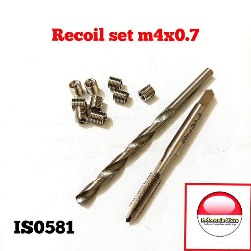 recoil set m4x0.7 paket recoil komplit tap n bor