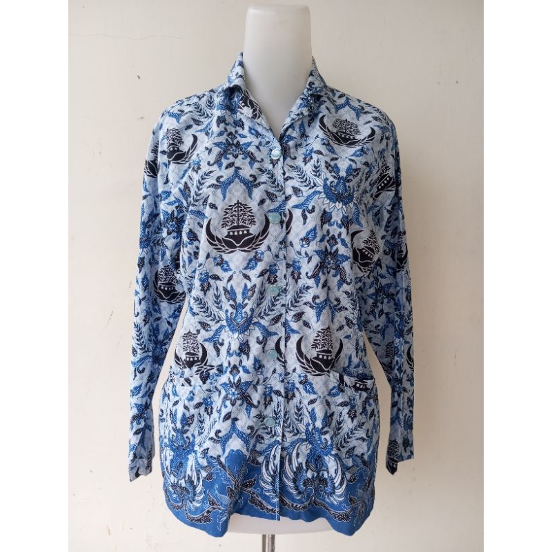 Baju Seragam KORPRI Wanita Motif Lama - Preloved