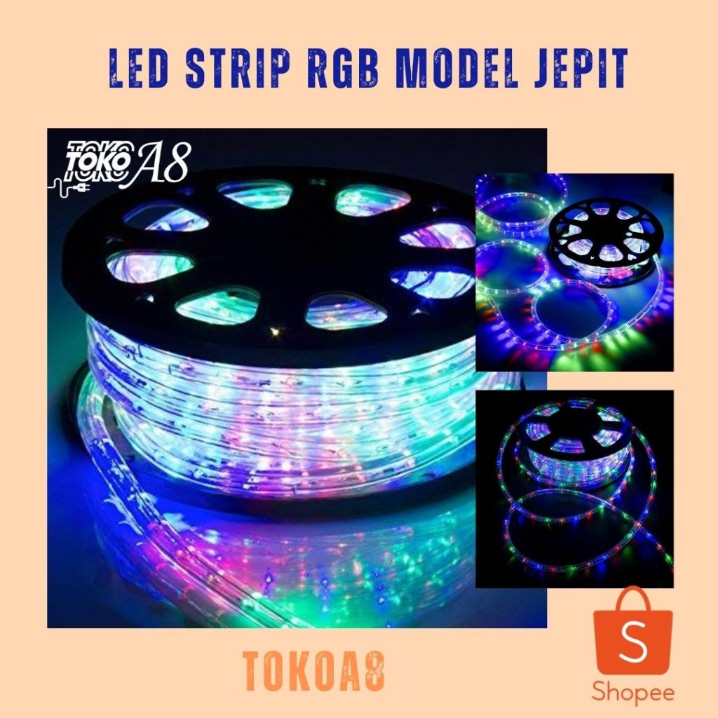 LAMPU LED STRIP RGB MODEL JEPIT 100 METER /1 ROLL LED STRIP