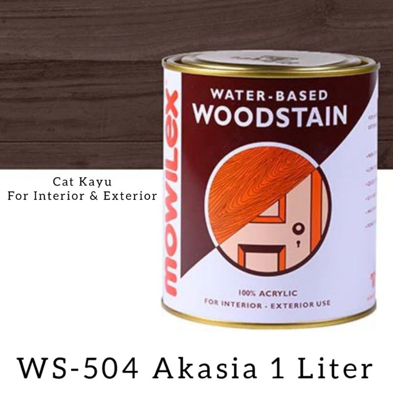 Mowilex Cat Kayu Pelitur Waterbase Woodstain WS-504 Akasia 1 Liter