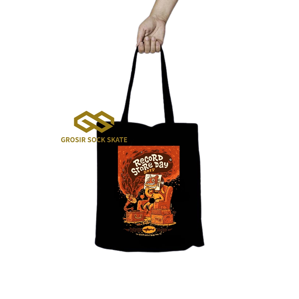 Totebag Kanvas RECORD STORE DAY / Tas Tote Music / Musik Band Bahan Tebal