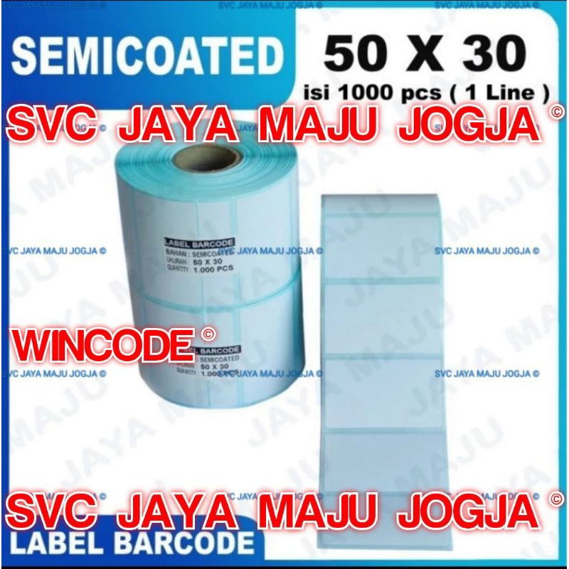 

[ WINCODE ] 50 X 30 - 1 LINE SEMICOATED - FACE OUT - ISI 1.000 PCS || CORE 1" || LABEL BARCODE THERMAL TRANSFER PAKAI RIBBON - APOTEK APOTIK LABORATORIUM RESEP OBAT RS || 50X30 - WINKODE C342C C342 C C 342C C 342 C - ISI 1000 PCS
