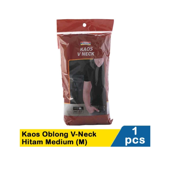 Indomaret Kaos Oblong V-Neck Hitam 1 pcs size M / XL