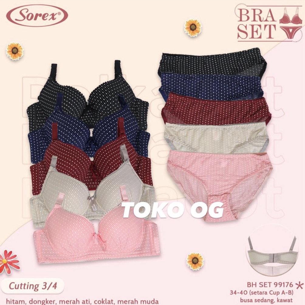 Terbaru BH SET SOREX 1761 SETELAN KAWAT COCOK UNTUK SESERAHAN 34196 99176 34197 WJD