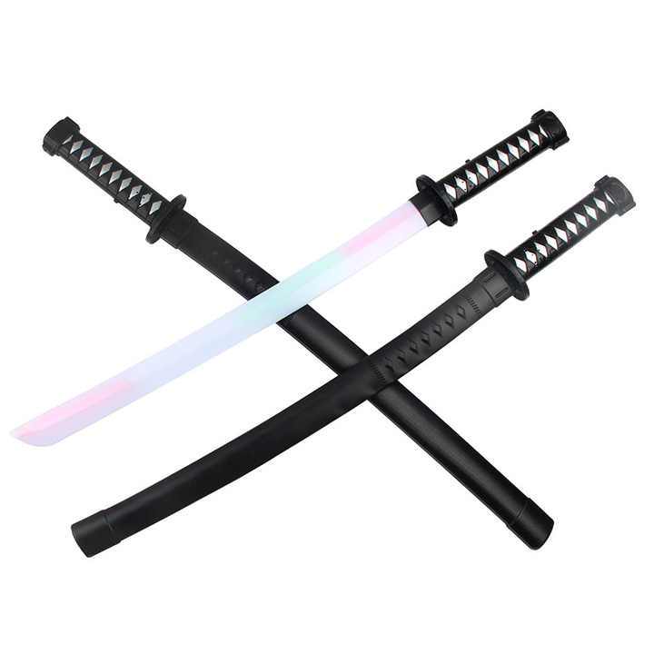 BESAR MAINAN PEDANG LED SAMURAI (Katana Cosplay Ninja Kostum Jepang Aksesoris Senjata Lampu Anak Pre