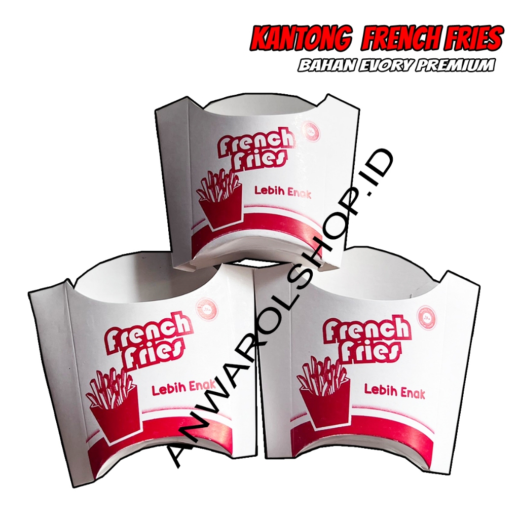 Dus Box Kentang Goreng, Kantong Kentang Goreng, French Fries, Wadah Kentang Goreng isi 100 pcs