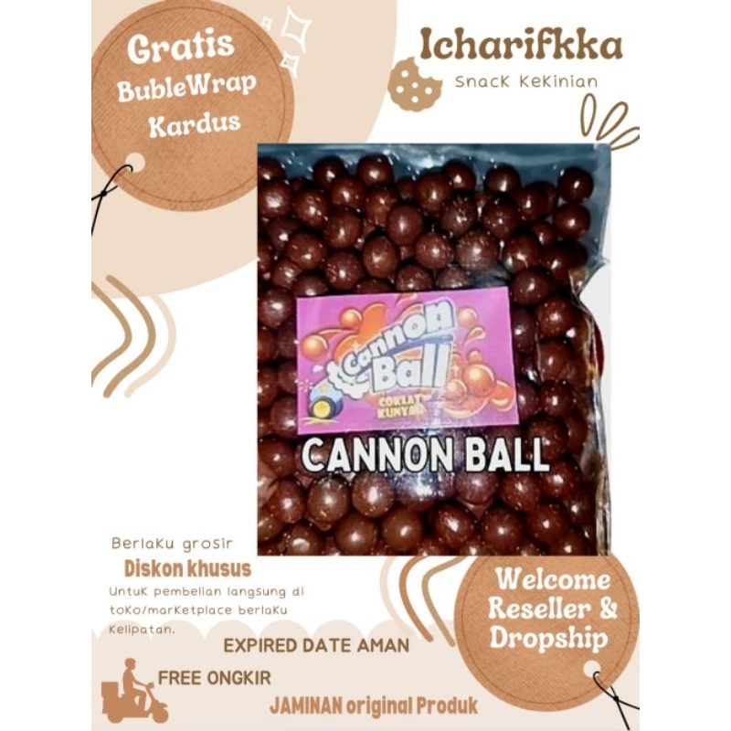 

Ready stok CANNON BALL COKLAT siap kirim expired panjang cannonball