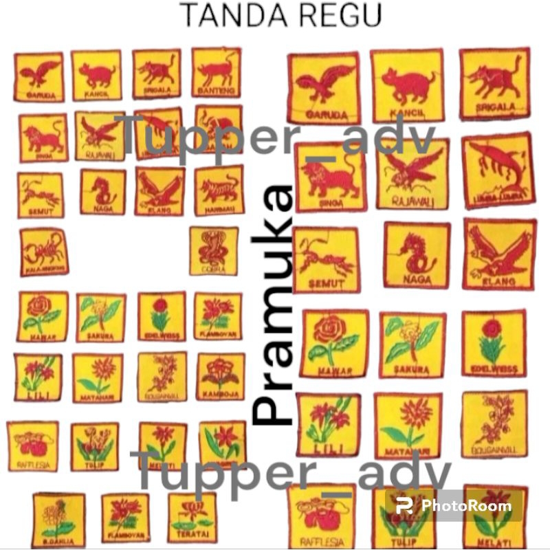 Bed Regu Pramuka Bijian Bordir - Badge Emblem Regu Pramuka Bordir Hewan & Bunga