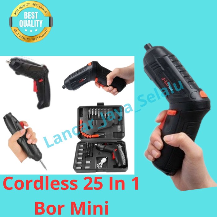 Alat Mesin Bor Mini Baterai  Cordless  25 in 1  Portable Bor Serbaguna