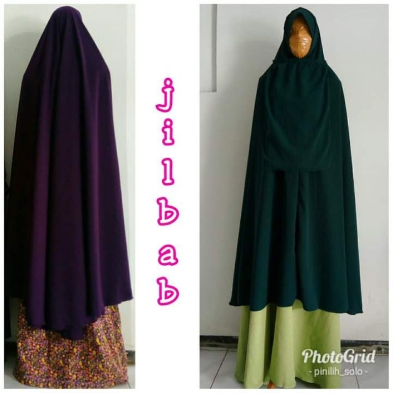 Khimar Syari Jumbo Jilbab Instan Cadar Tali Jilbab Jumbo Wolfis Jilbab Jetblack Cadar