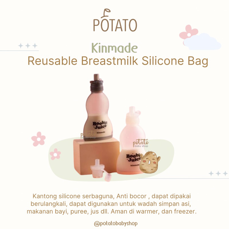 Kinmade Boobie Juice Reusable Breastmilk Silicone Bag - Kantong Asi Silikon