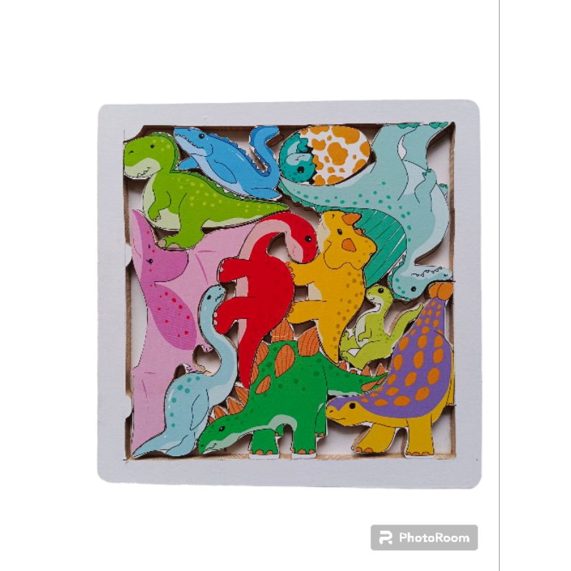 Puzzle 3D Hewan Dino 20*20cm