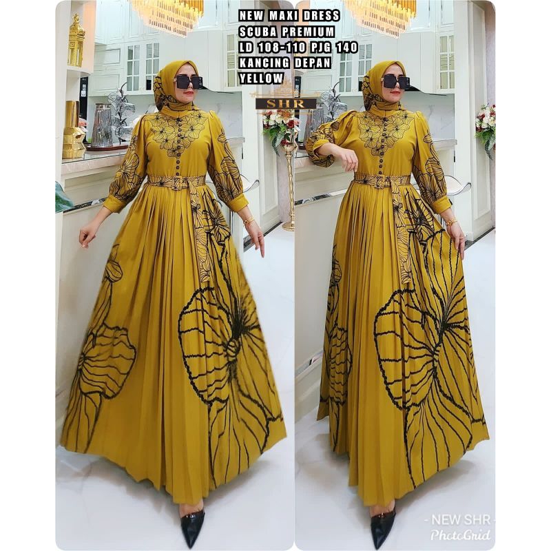 ready maxi dress SHR bhn scuba premium
