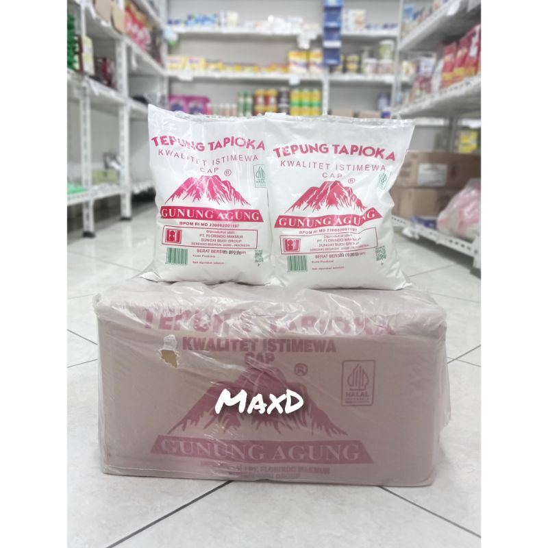 

Tepung Tapioka Gunung Agung 500gr × 20 Pcs 1 Dus