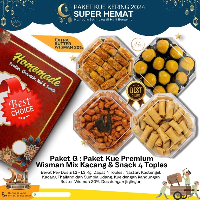 

Paket Kue Kering Mix Sumpia & Kac. Thailand 4 Toples