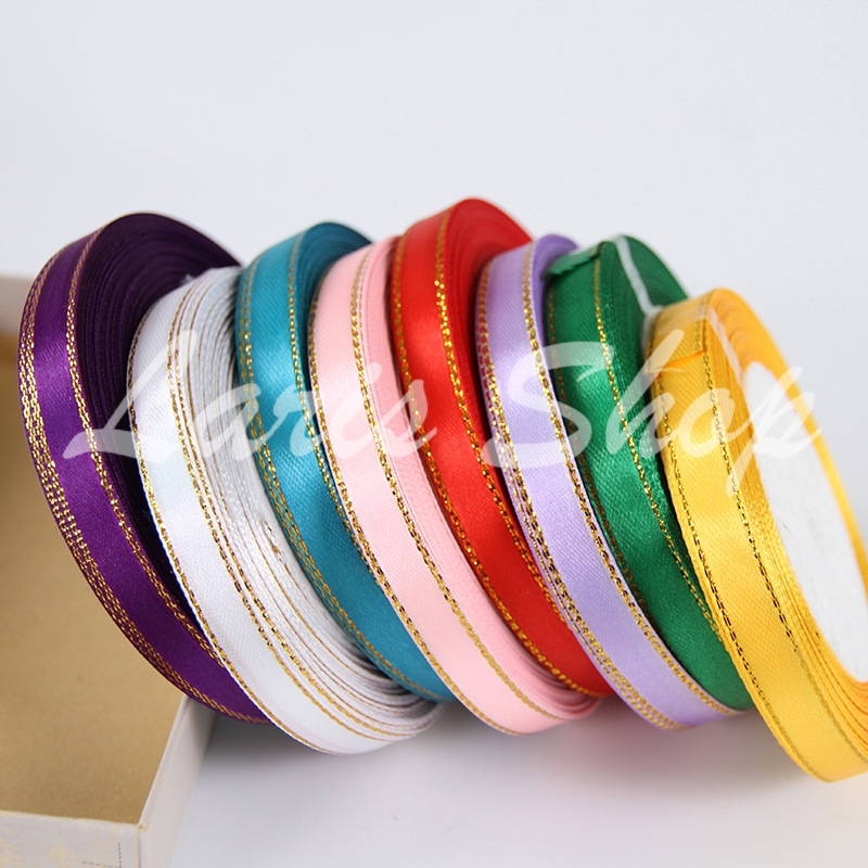 

Pita Satin Import 1/4 inch Lis List / Pinggir Emas Hiasan Undangan Kado Hang tag Parsel Putih Kuning Hijau Kiwi Hijau Tua Pink Merah Marun Biru Muda Biru Tua