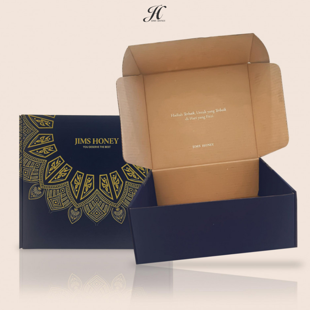 

JIMS HONEY BOX RAMADHAN NAVY UK 27 x 22 x10 CM HAMPERS KOTAK KARDUS IDUL FITRI EXCLUSIVE