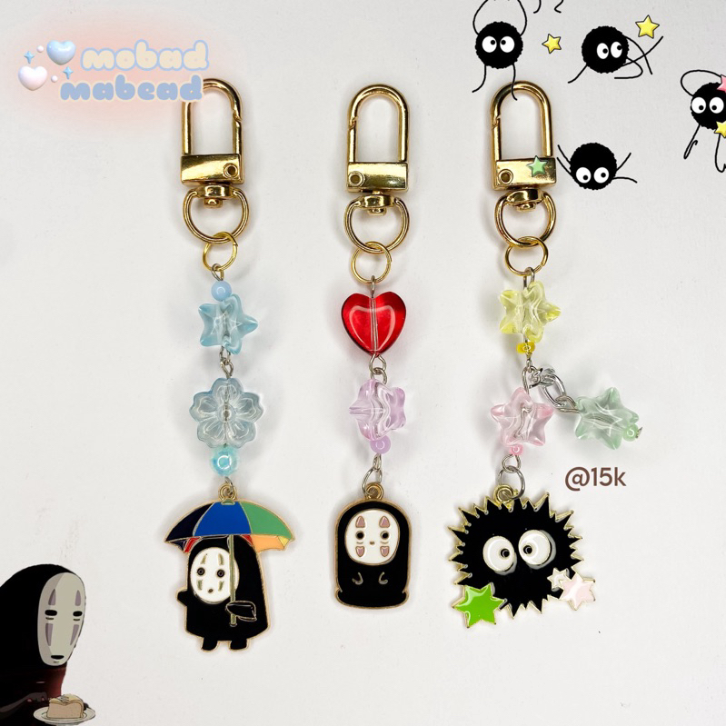 MABEAD | Gantungan Kunci Tas - Ghibli Kaonashi Susuwatari Enamel Epoxy - debu totoro ganci bag charm
