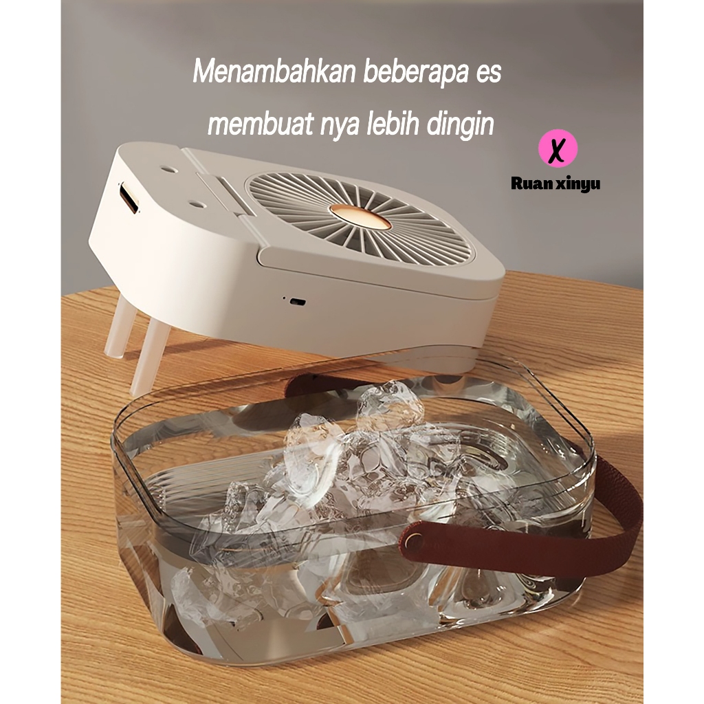 (RX)Kipas Angin AC Mini Fan Portable-Remote Control Bisa Di Lipat///KODE