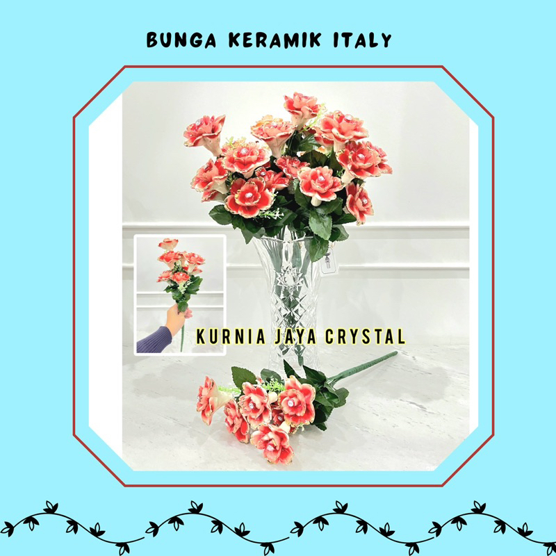 Bunga Keramik Italy 7 tangkai / Bunga Keramik london