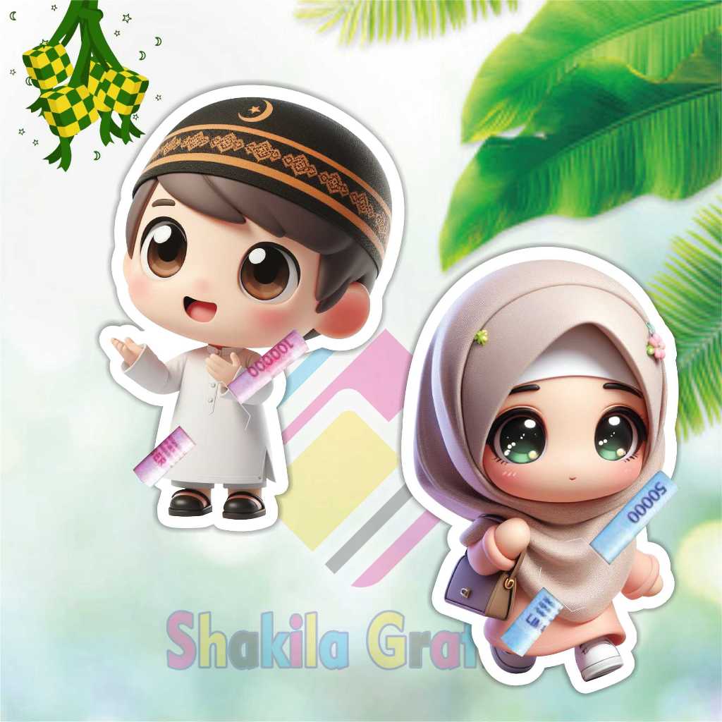 

RK 100pcs Amplop lebaran 2025 virall amplop karakter 3d amplop peluk uang lebaran unik Amplop THR