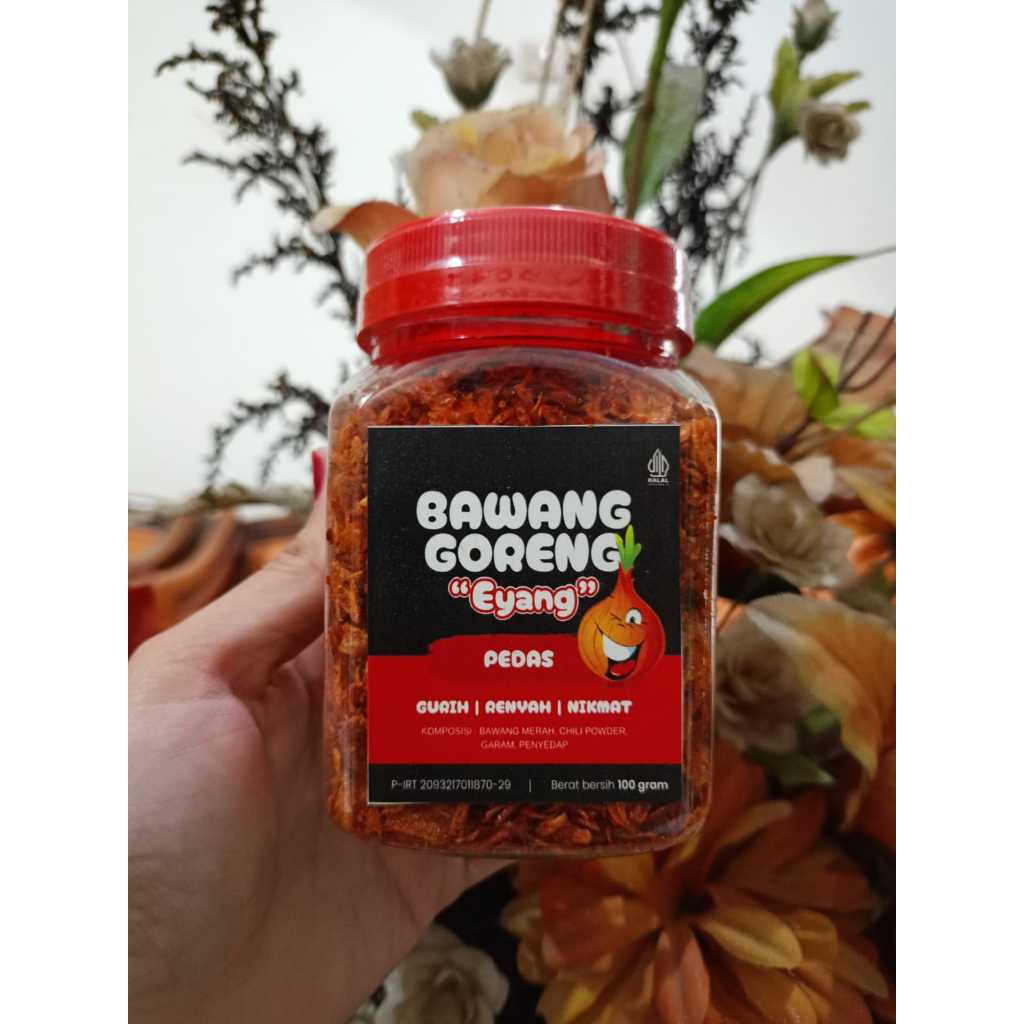 

Bawang Goreng Pedas Premium tanpa campuran tepung | 100% bawang Brebes asli (100gr)