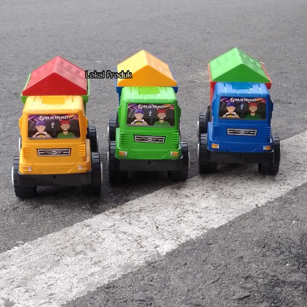TERBARU Mainan Mobil Truk Bak Kayu RKC 2216 Mainan Truck Tanpa Menggunakan Baterai Berjalan Manual A