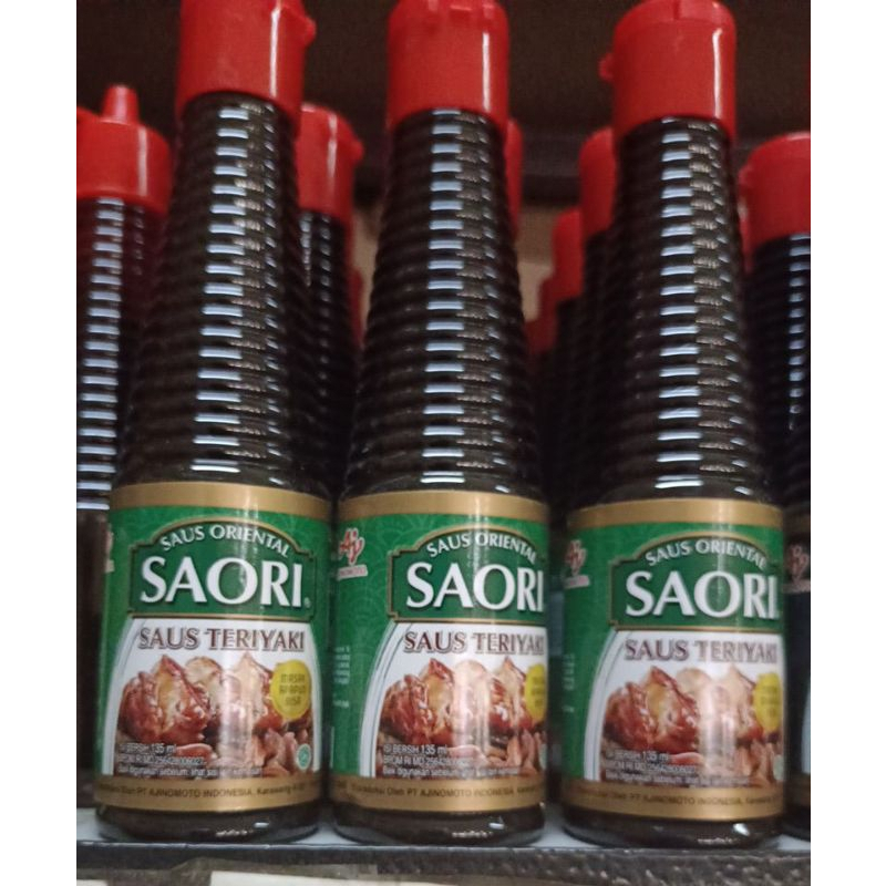 

saori saus tiram,triyaki,lada hitam,asam manis,mentega,saus pedas 135ml