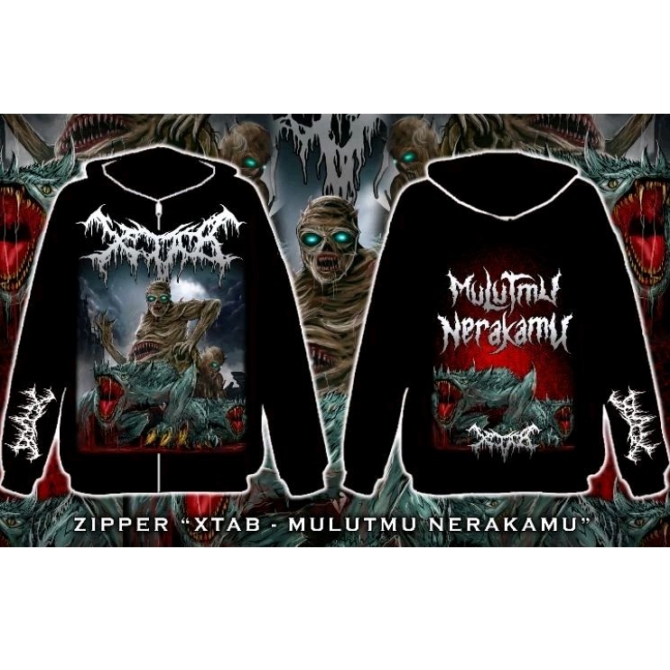 ZIPPER XTAB / JAKET XTAB - MULUTMU NERAKAMU / XTAB DISTRO sadulur xtab deathmetal