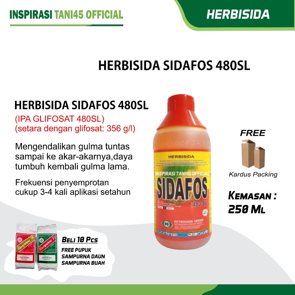 Sidafos 250 ml/Herbisida Sidafos 250 ml/Obat Rumput Sidafos 250 ml/Racun Rumput Sidafos 250 ml