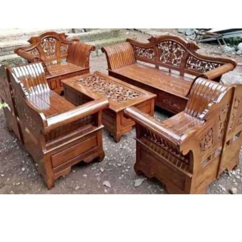 kursi tamu madura keong 3211 meja kayu jati