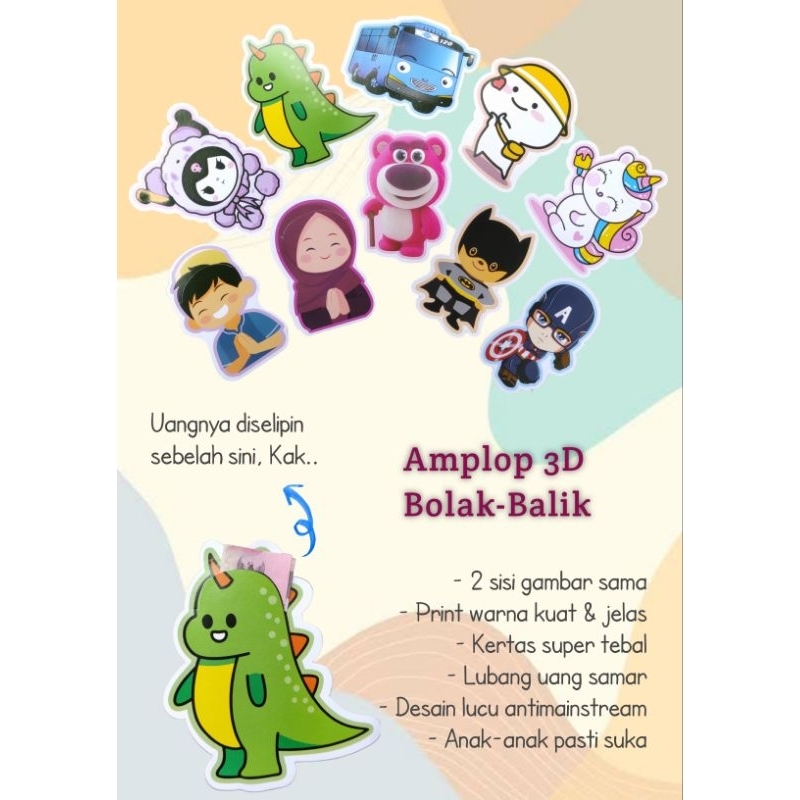 

Amplop 3D Bolak-balik Kertas SUPER TEBAL Lucu [Harga Perlembar]