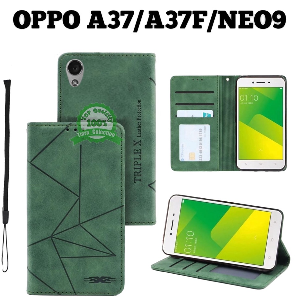 CASE HP OPPO A37 A37F NEO 9 LEATHER FLIP MAGNET SARUNG BUKU HP BUKA TUTUP