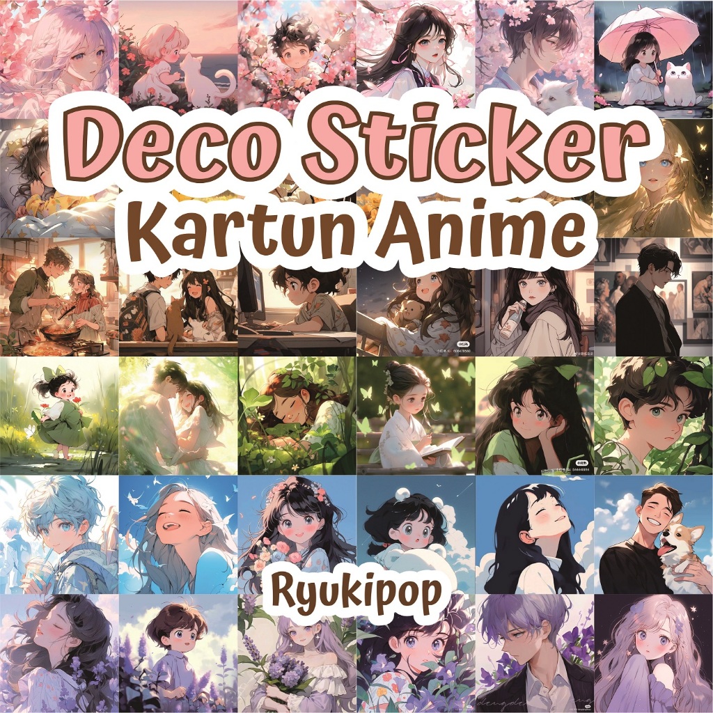 

[100 PCS] 3.5x3.5 cm DECO STICKER KARTUN ANIME MANHWA