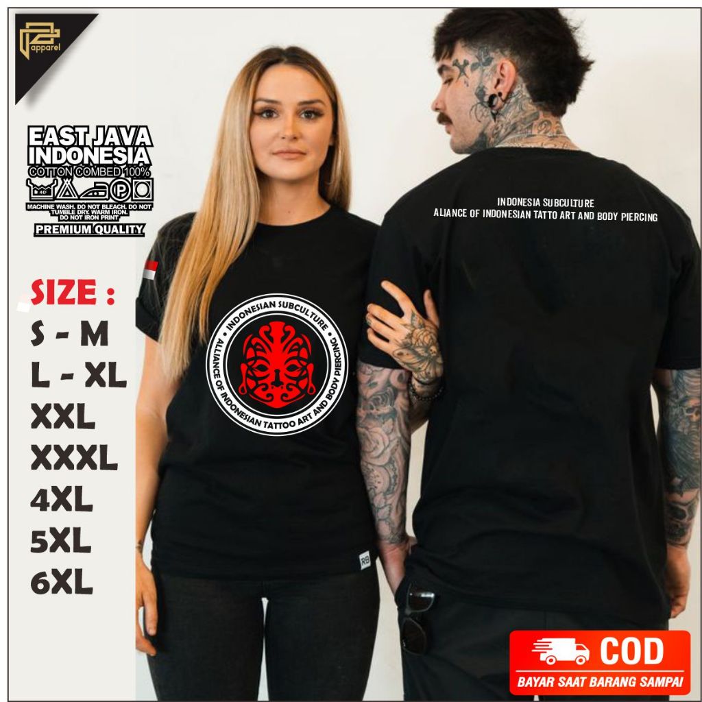 baju kaos Mas BERTO SUBCULTURE TATTO  BIG SIZE JUMBO