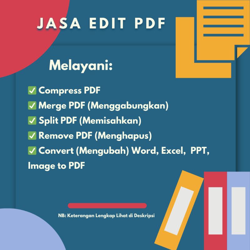 Jasa Edit PDF Per File(Compress pdf, menggabungkan pdf, memisahkan pdf, convert image to pdf, word t
