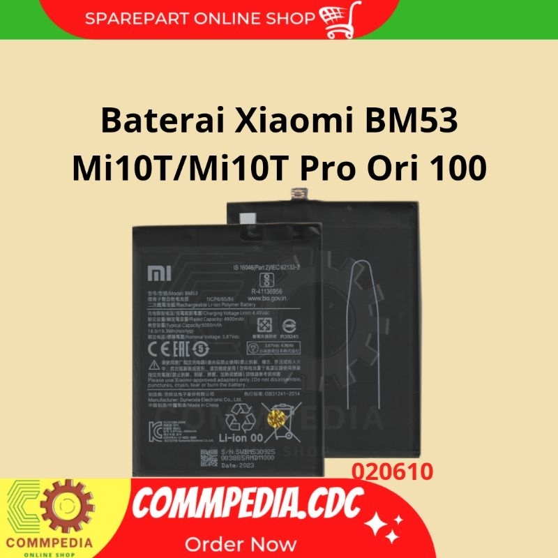 Baterai Xiaomi Mi10t/Mi10t Pro BM53