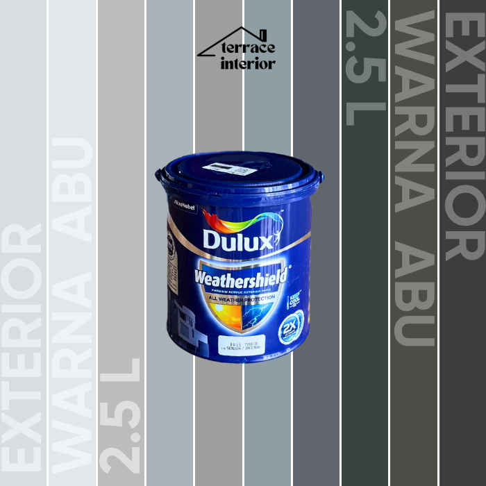 Cat Tembok Dulux Weathershield Exterior 2.5L Abu Semi Gloss