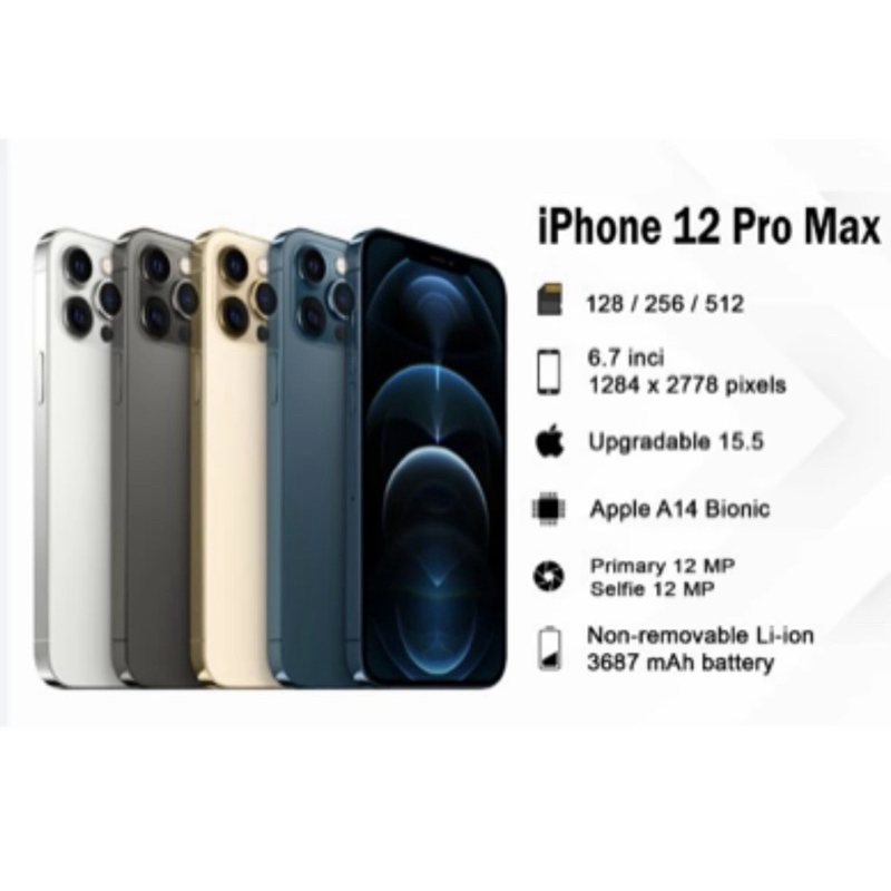 Apple Iphone 12 / 12 PRO / 12 PRO MAX / 12 MINI / 64gb 128gb 256gb 512gb fullset second original 100% Like New