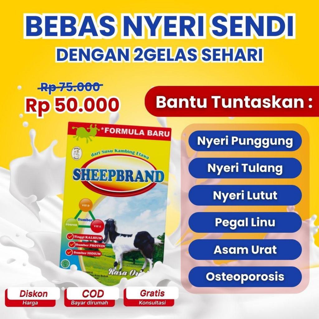 

Sheepbrand Kalsium susu etawa dengan kandungan kalsium 70% sangat bagus untuk menutrisi tulang dan sendi