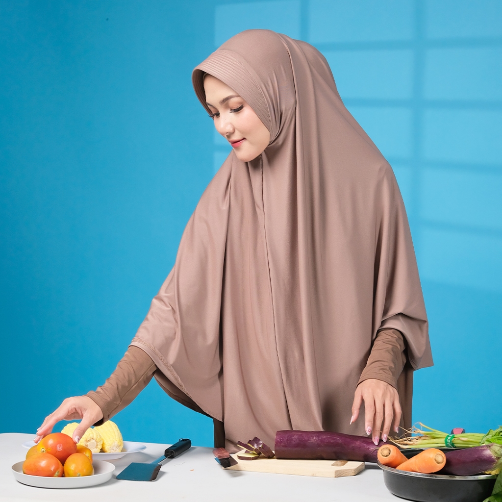 RnW Madina Hijab Instan XL Size - Khimar Instan Spandek Jersey