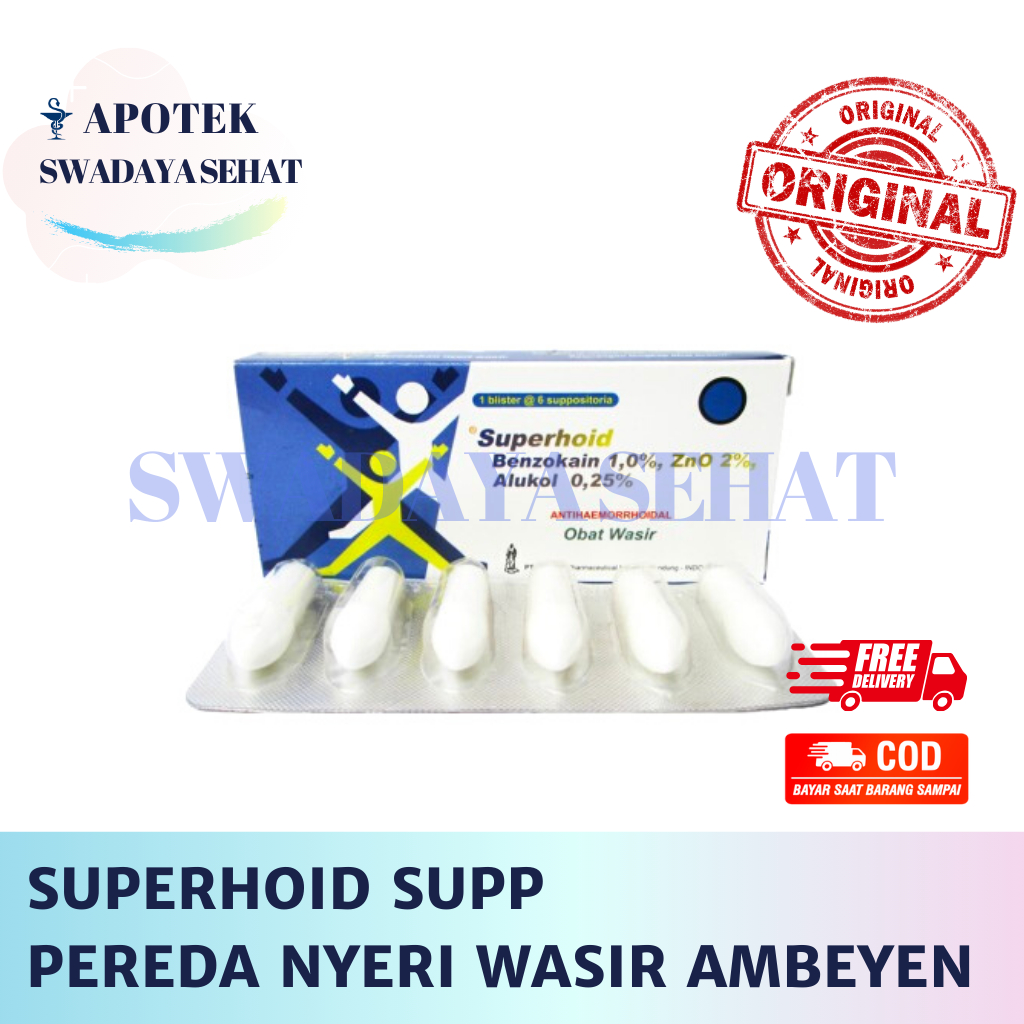 SUPERHOID Suppositoria - Obat Nyeri Wasir Ambeien Hemoroid Ambeyen Supp Super Hoid