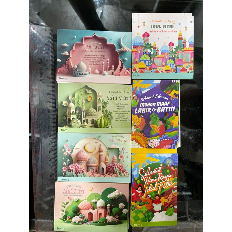 (25PCS) ucapan idul fitri / kartu idul fitri / sticker idul fitri / kartu lebaran