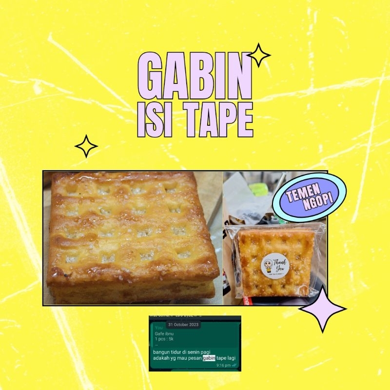 

Gabin Tape /Gabin Tape Makanan Kering Murah Meriah/Kue Gabin Makanan Ringan Gabin/Gabin Tape Murmer
