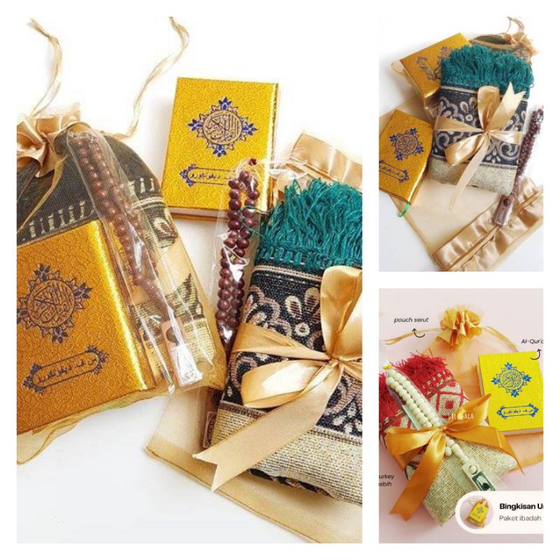 Hampers Suvenir Haji Umroh Lebaran THR Sajadah Turki Quran Tasbih Murah