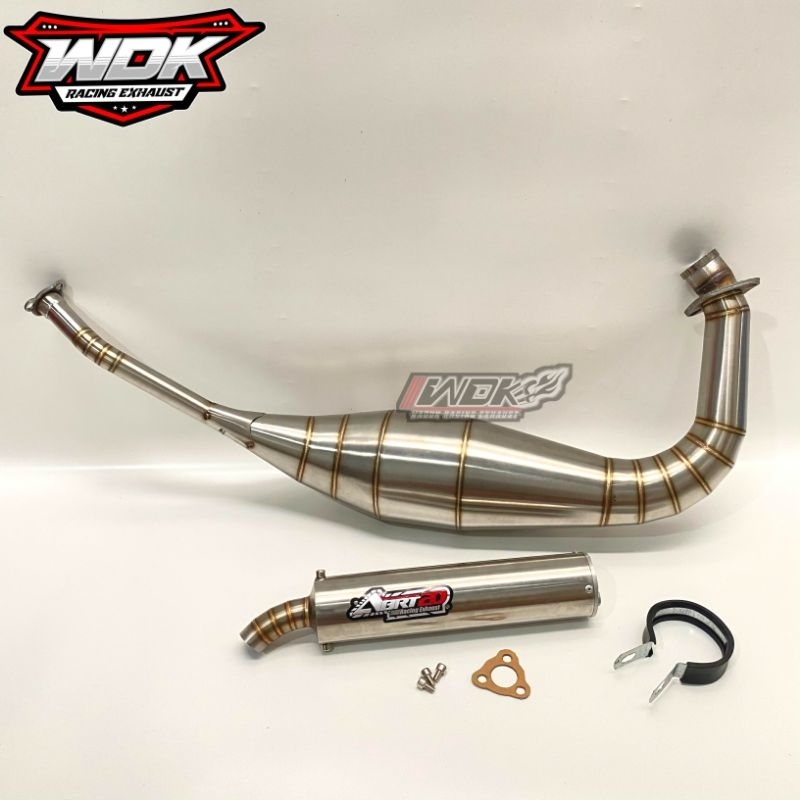 knalpot ABRT20 repsol Ninja R, RR, SS, leher L stainless steel