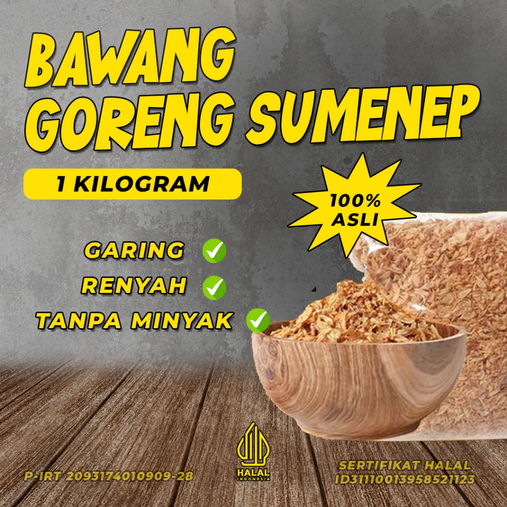 

Bawang Goreng Sumenep 1kg Renyah Gurih