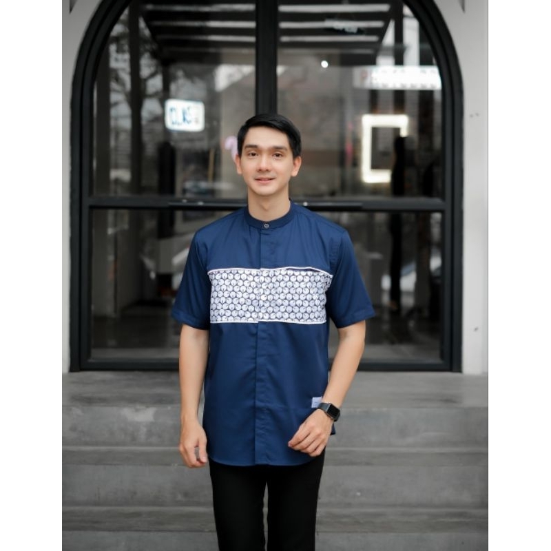 BAJU KURTA PRIA TANGAN PENDEK KEMKO PRIA MOTIF BATIK PENDEK BAJU KURTA MOTIF TERBARU